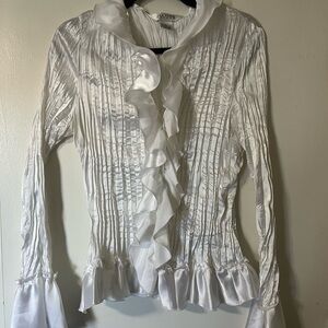 White Whimigoth Ruffle Blouse